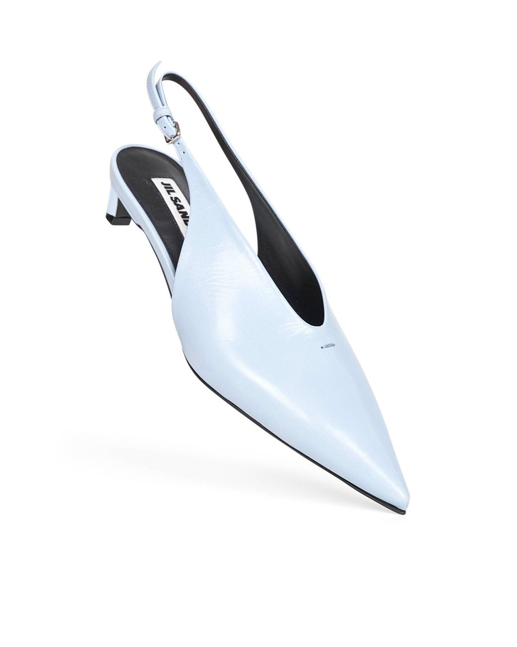 Jil Sander White Pointed Toe Slingback Pumps