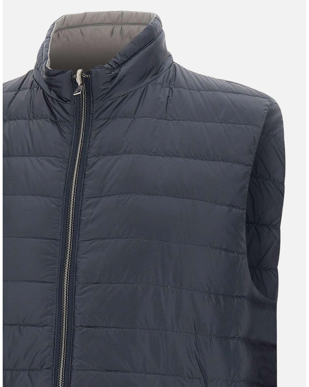 Herno Blue Zip-Up Reversible Gilet for men