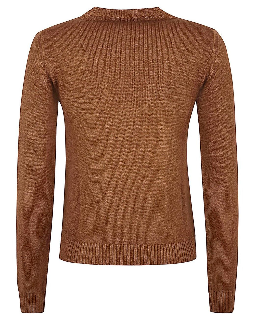 Baserange Brown Crew Neck Long Sleeve Sweater