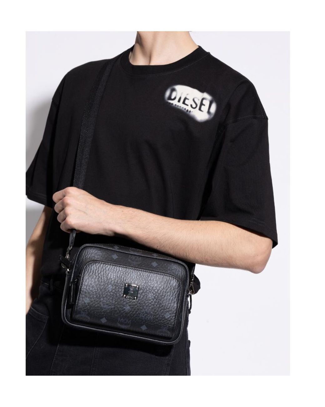 MCM Black Aren Cross Body Bag for men