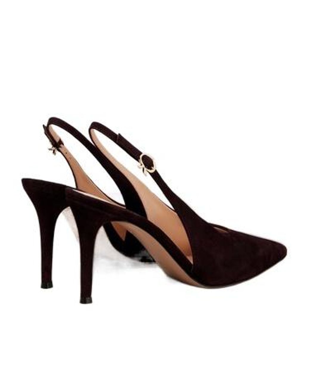 Gianvito Rossi Brown Suede Slingback Pumps