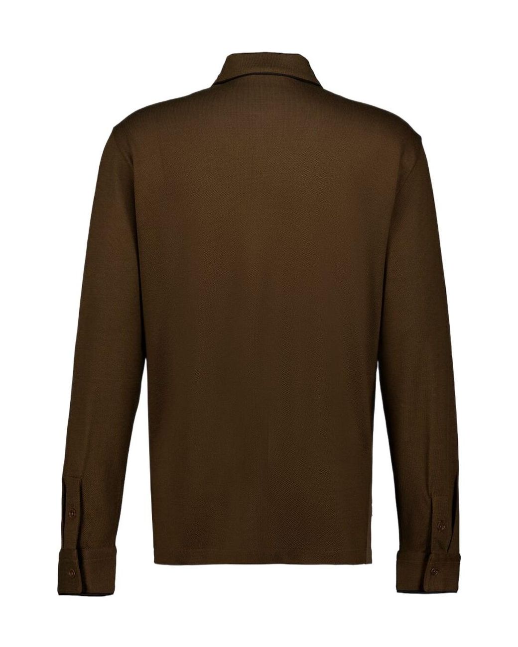 Tom Ford Brown Long-Sleeve Piqué Polo Shirt for men