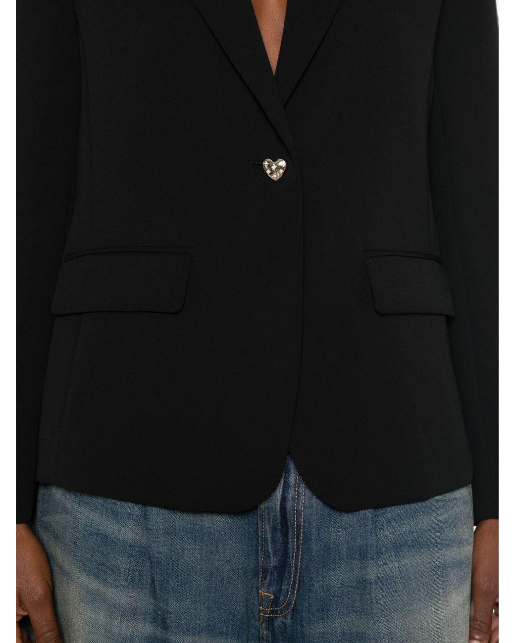 Twinset Black Heart-Button Blazer
