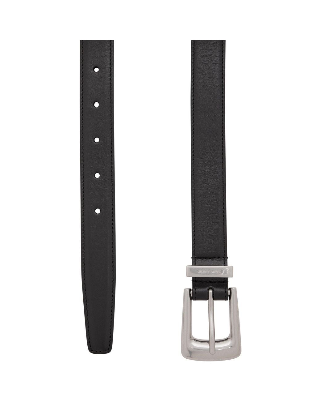 Saint Laurent White Minimalist Belt for men