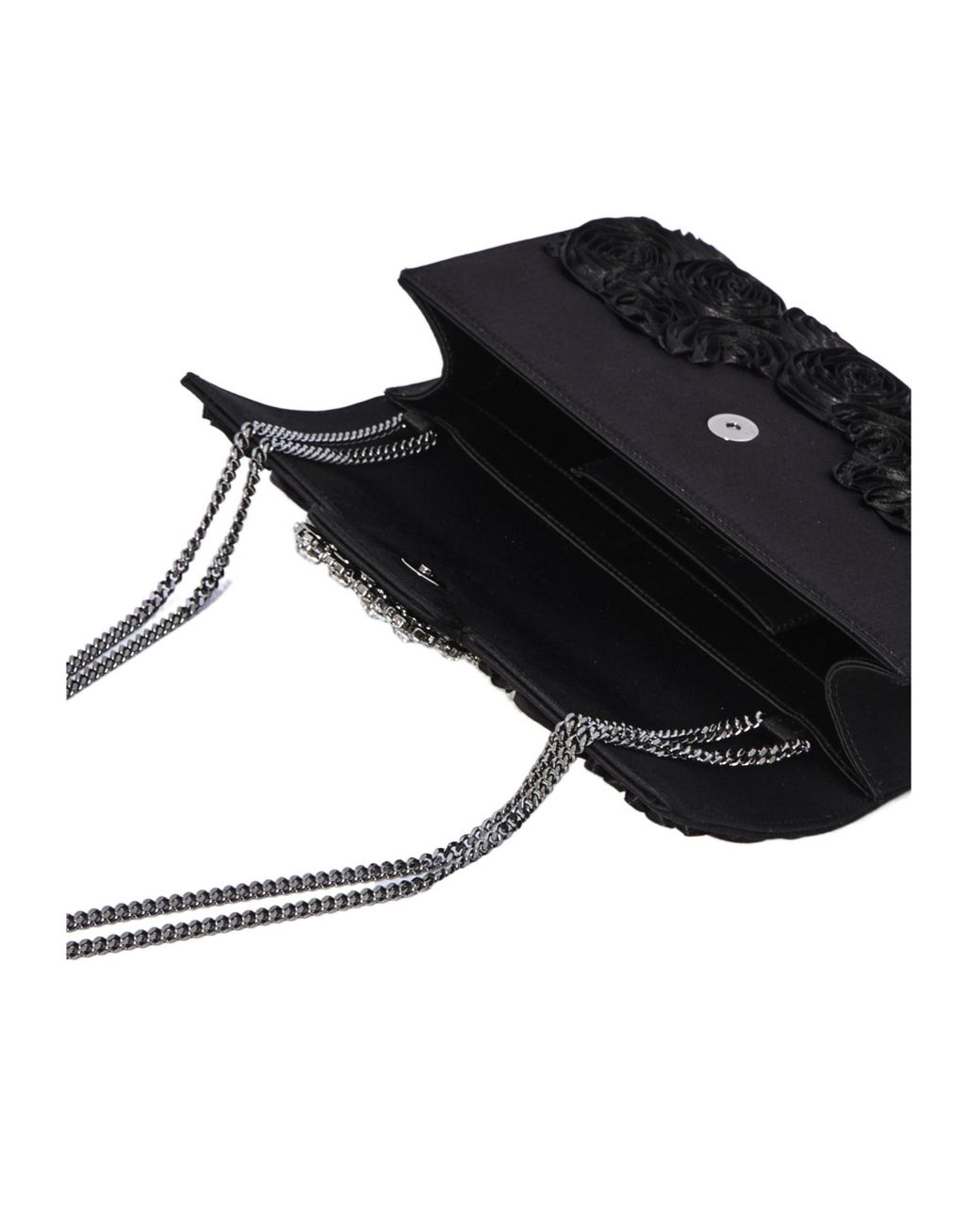 Roger Vivier Black Floral Detailed Embellished Shoulder Bag