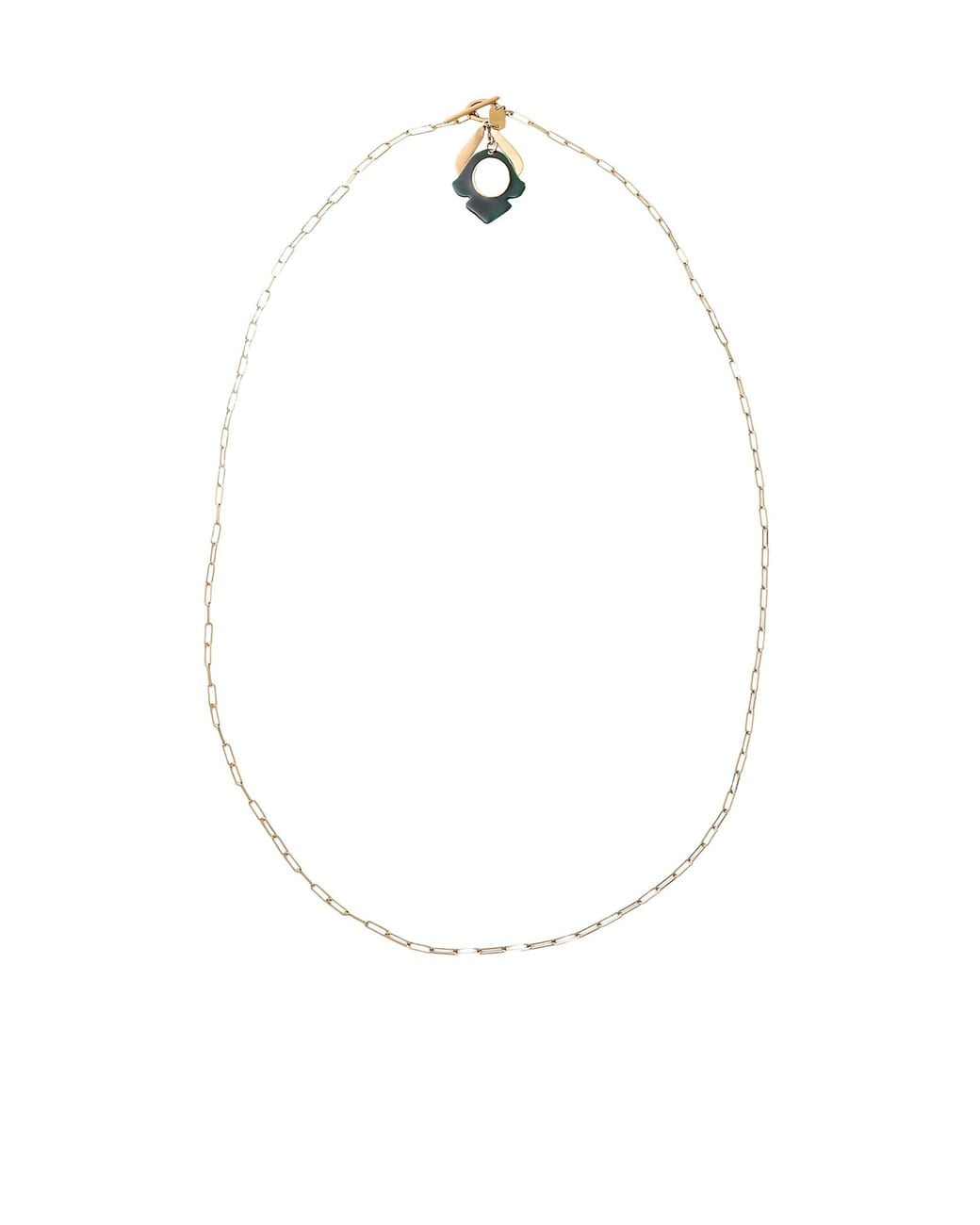 Isabel Marant White Metal Pendant Necklace