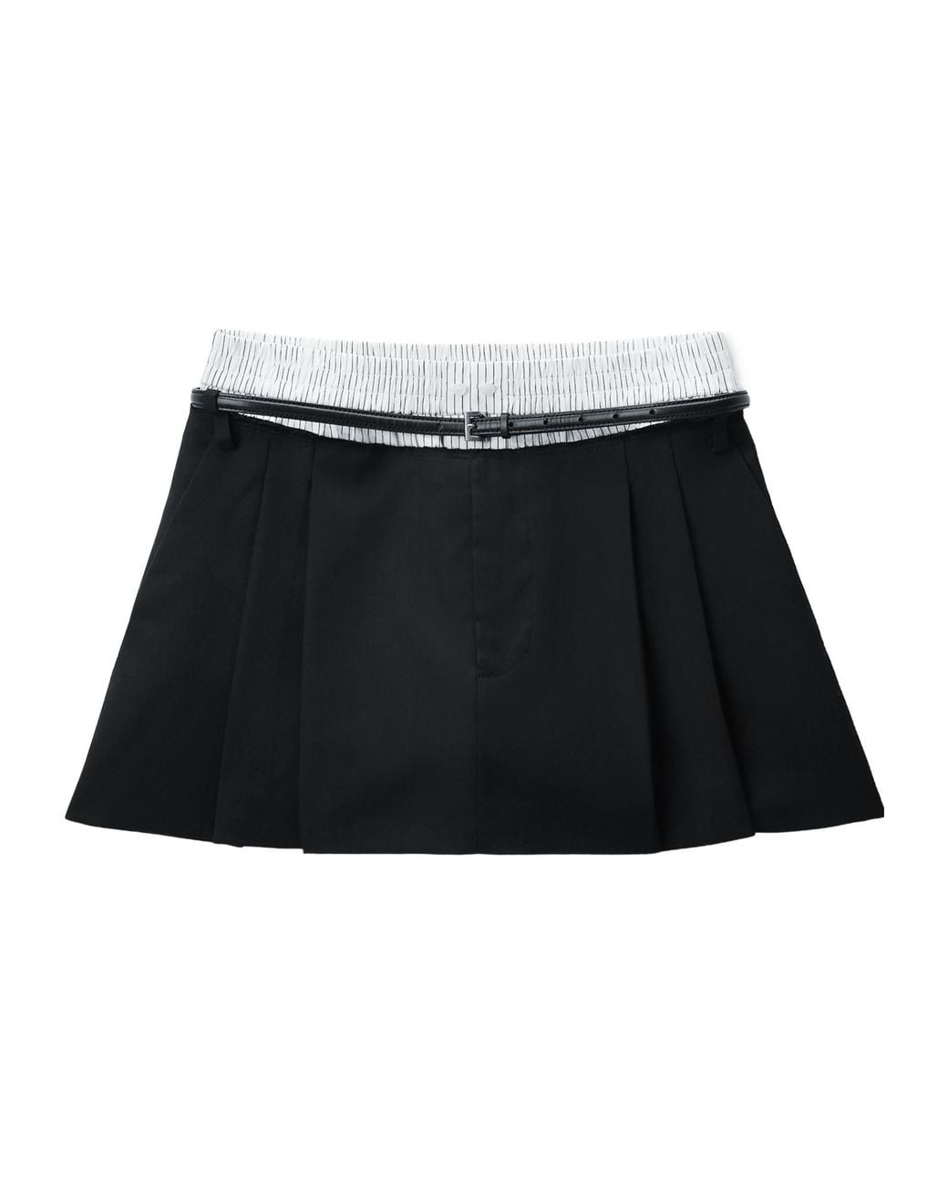 Alexander Wang Black Mid-Rise Layered Boxer Tailored Skorts