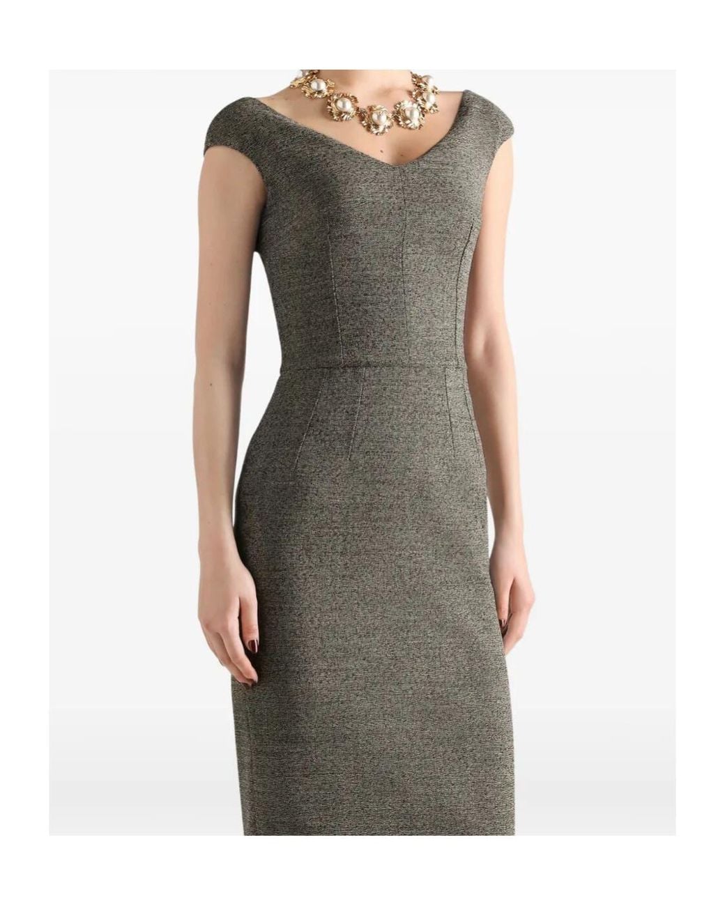 Dolce & Gabbana Multicolor Wool-Blend Midi Dress