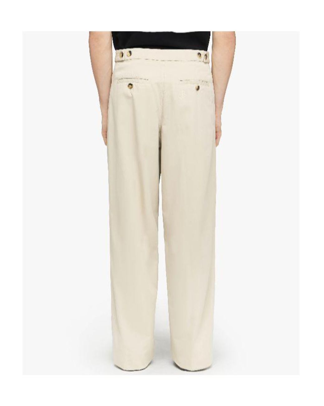J.W. Anderson White Jw Anderson Button Detailed Straight Leg Trousers for men