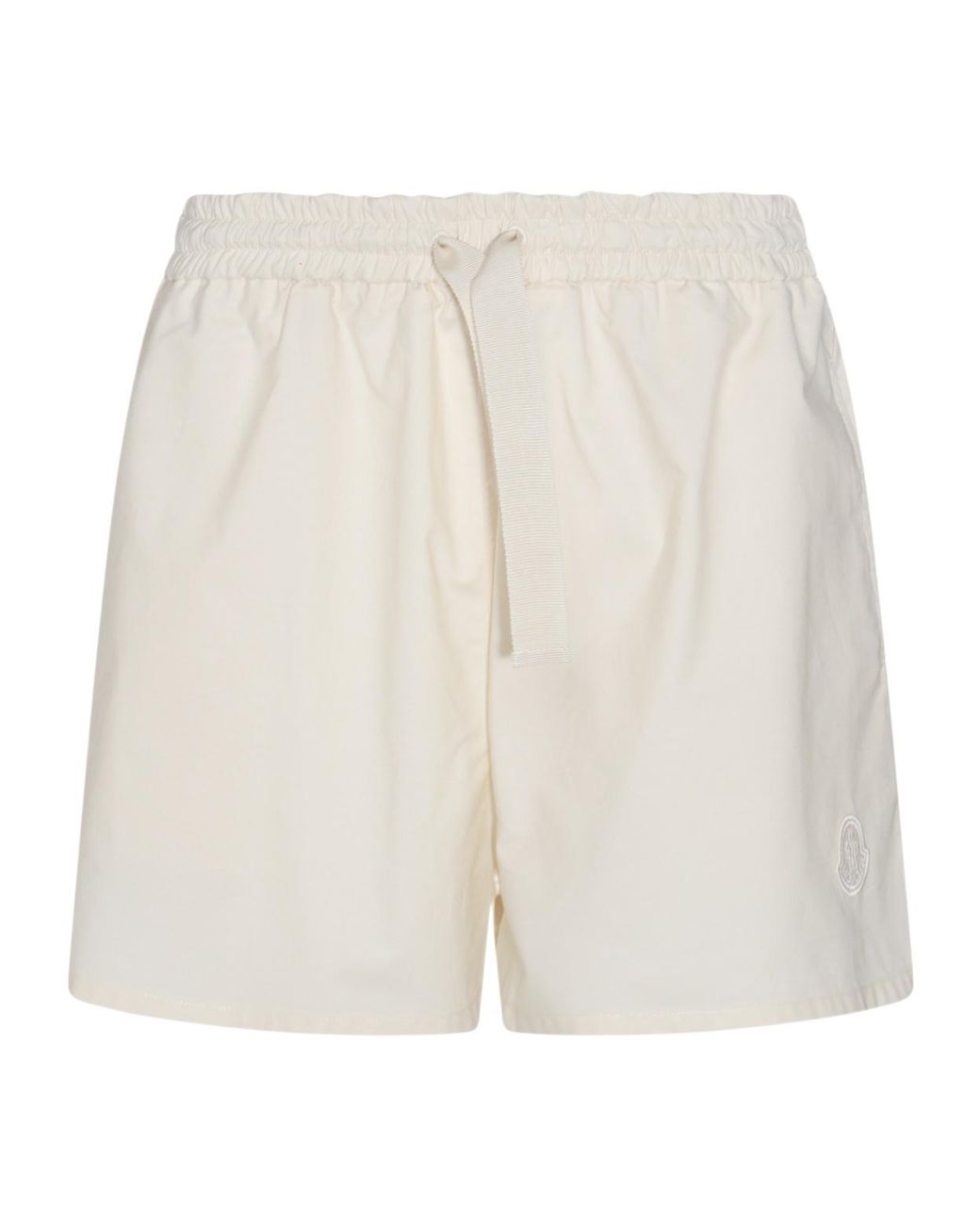 Moncler White Elastic Waistband Flared Shorts