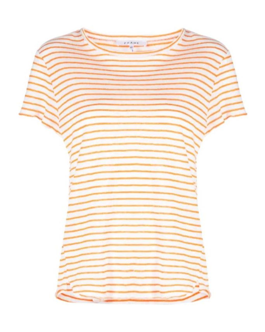 FRAME Natural Striped Organic-Linen T-Shirt
