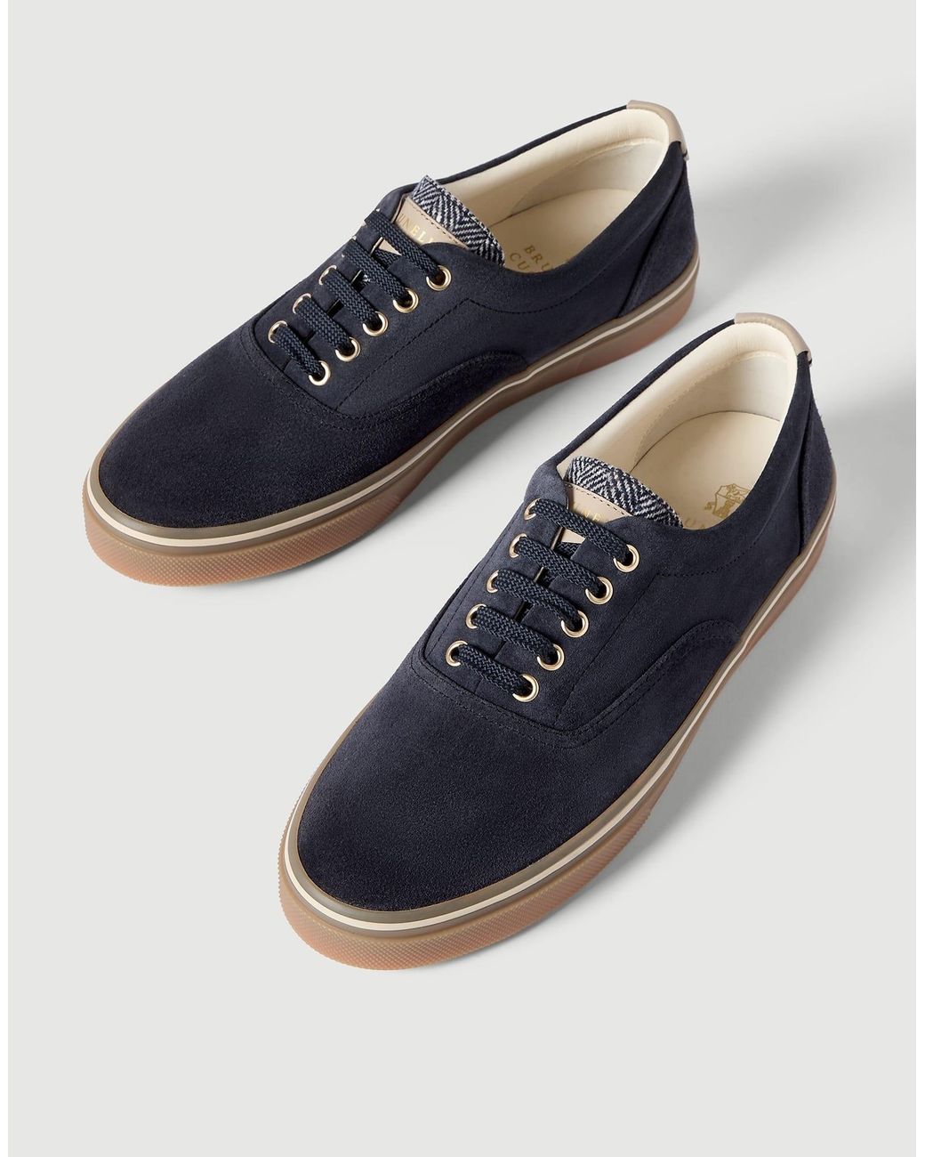 Brunello Cucinelli Blue Suede Sneakers for men