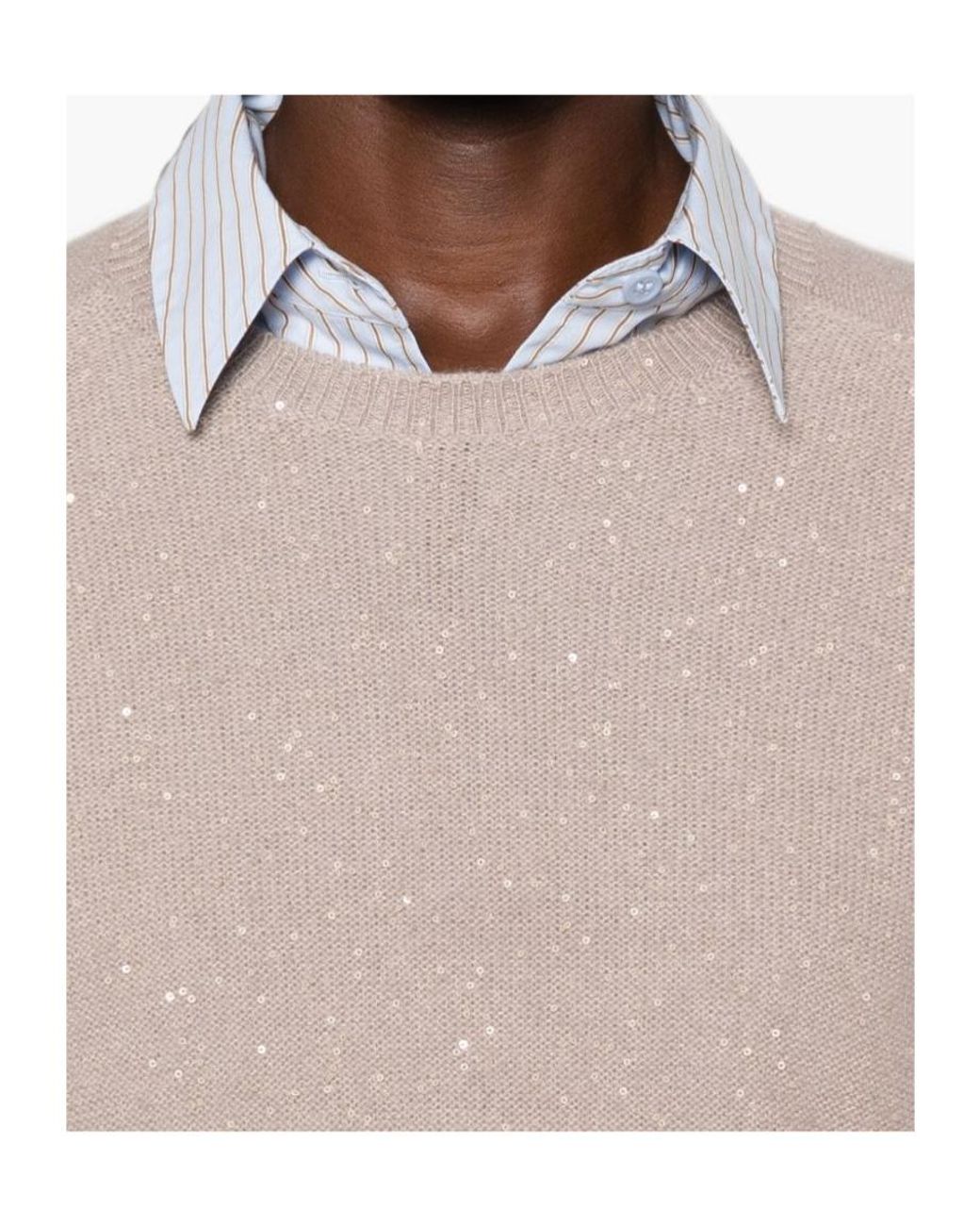 Fabiana Filippi Natural Sequin-Embellished Sweater