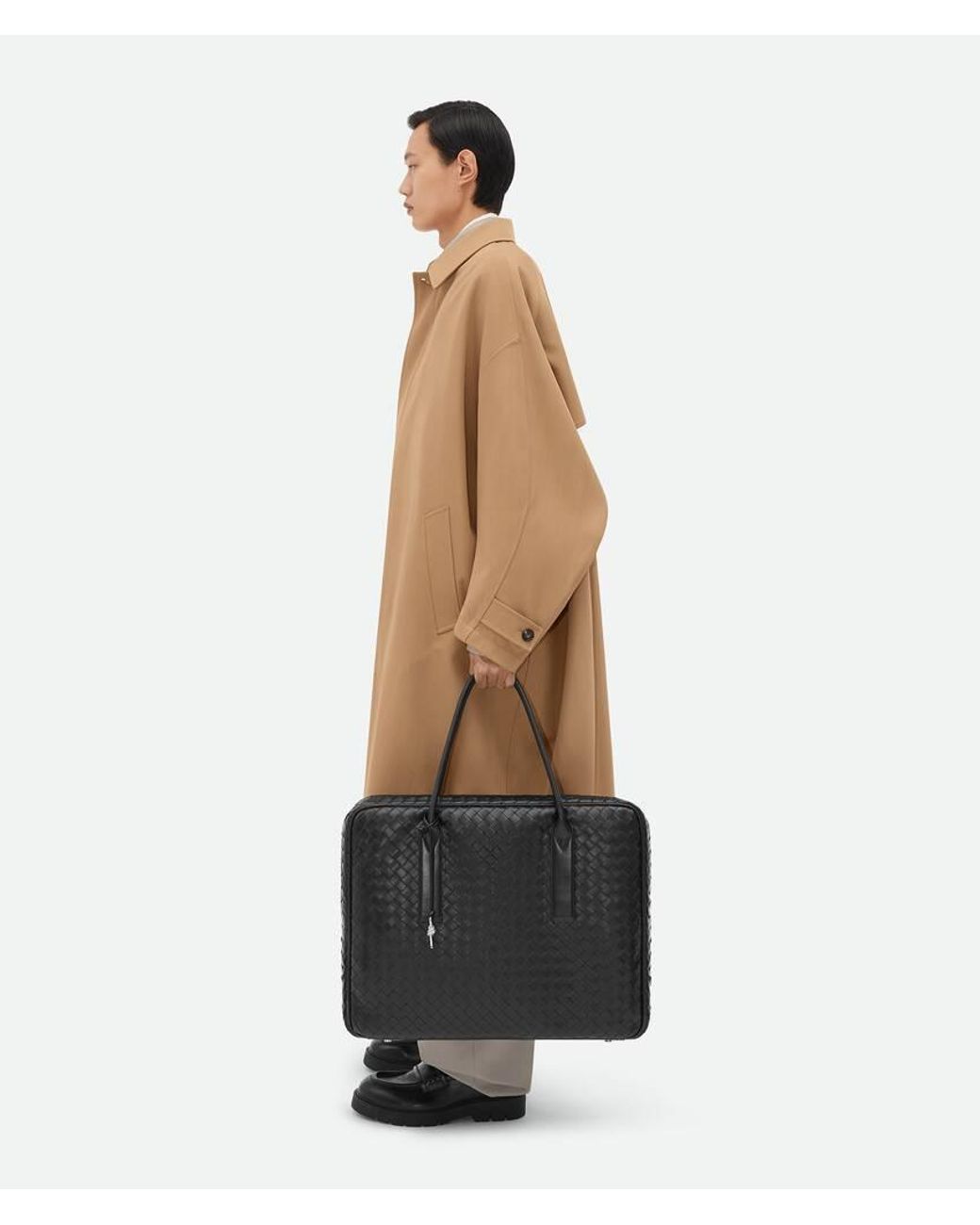 Bottega Veneta Black Large Getaway Weekender for men