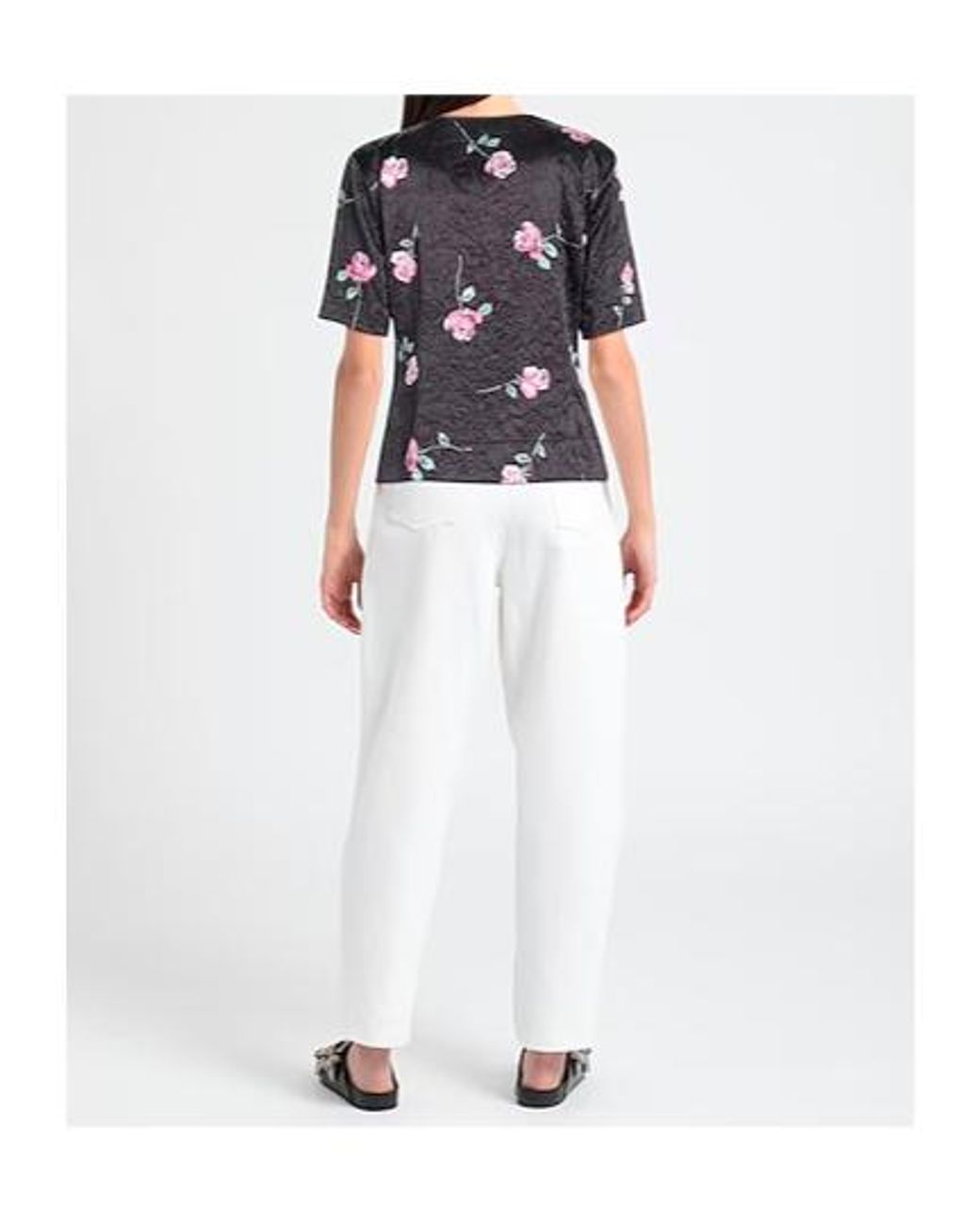 Ganni Blue Floral Shirts Blouses