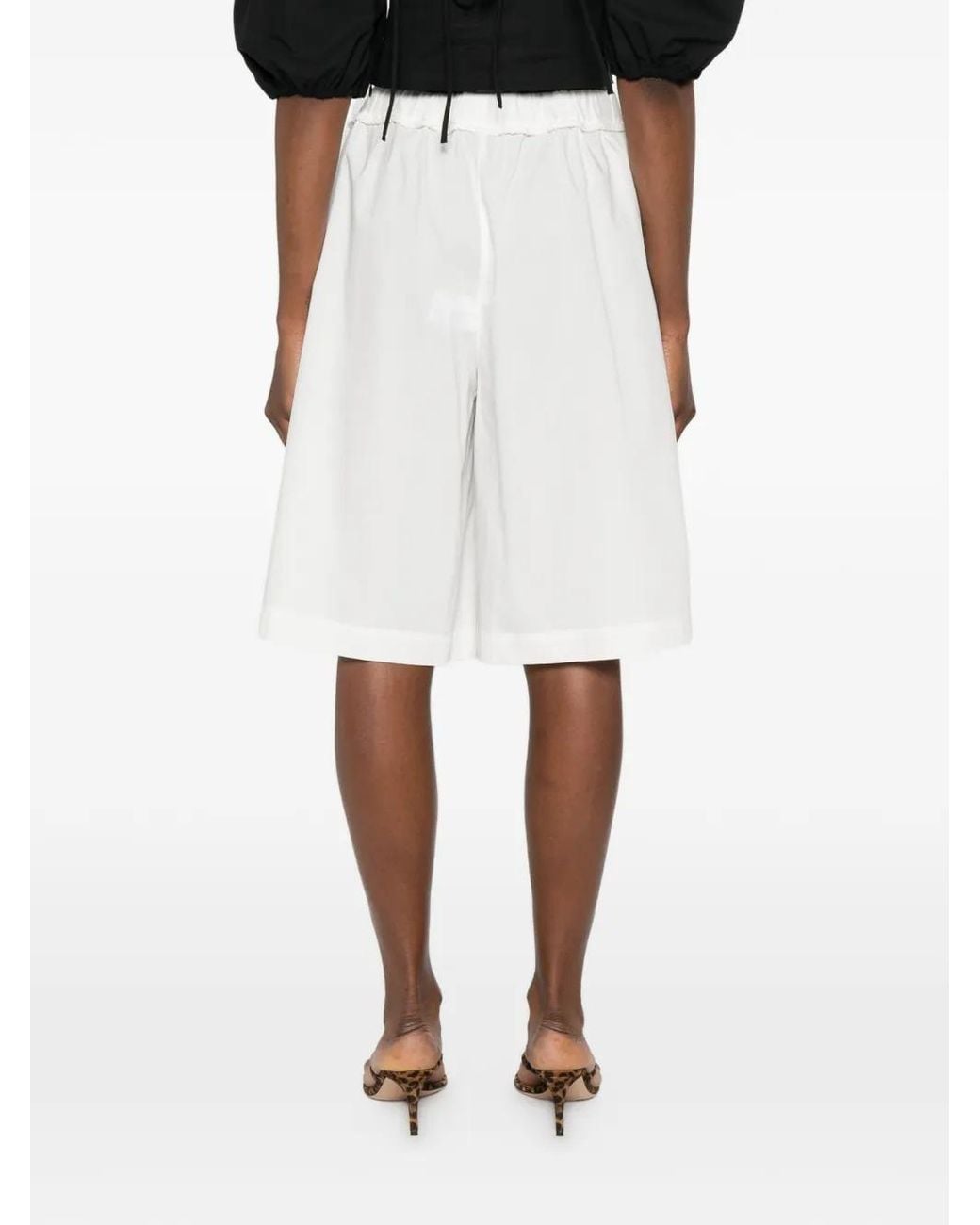 Pinko White Alcamo Elasticated Shorts