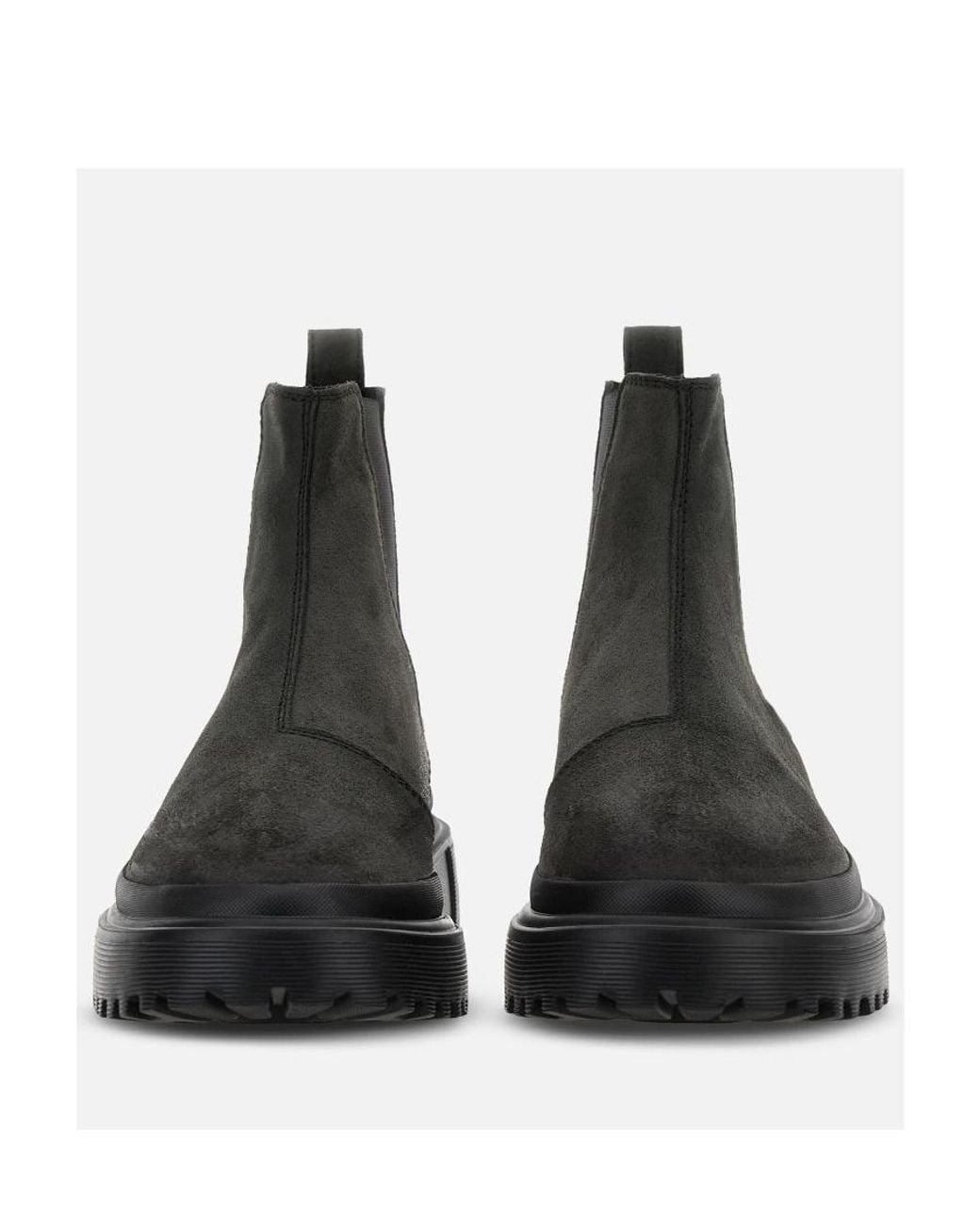Hogan Black Chelsea Round-Toe Boots for men