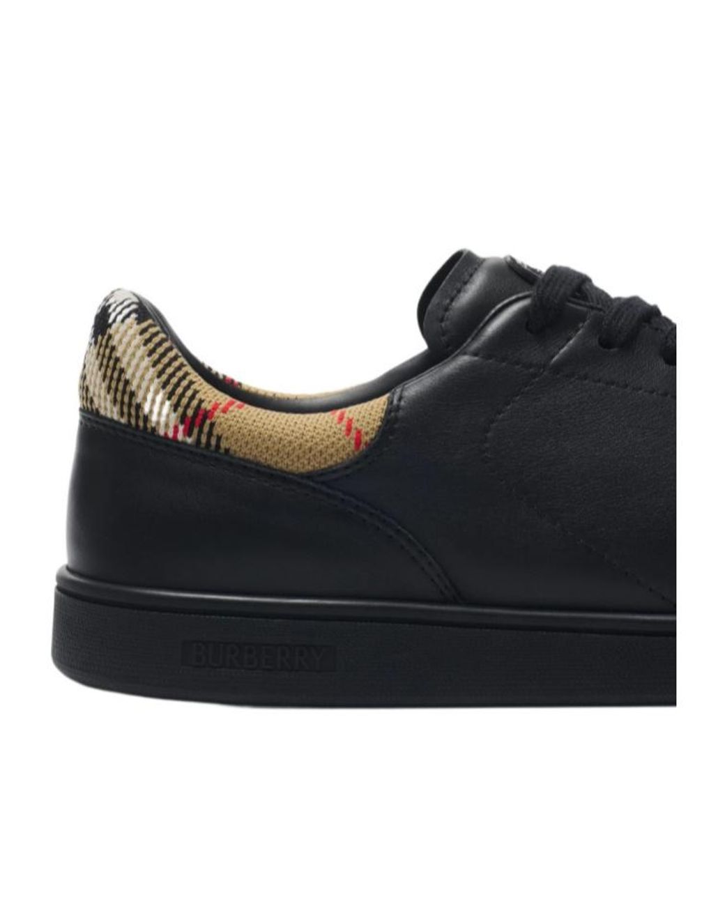Burberry Black Apos;S Set Leather & Check Low-Top Sneakers for men