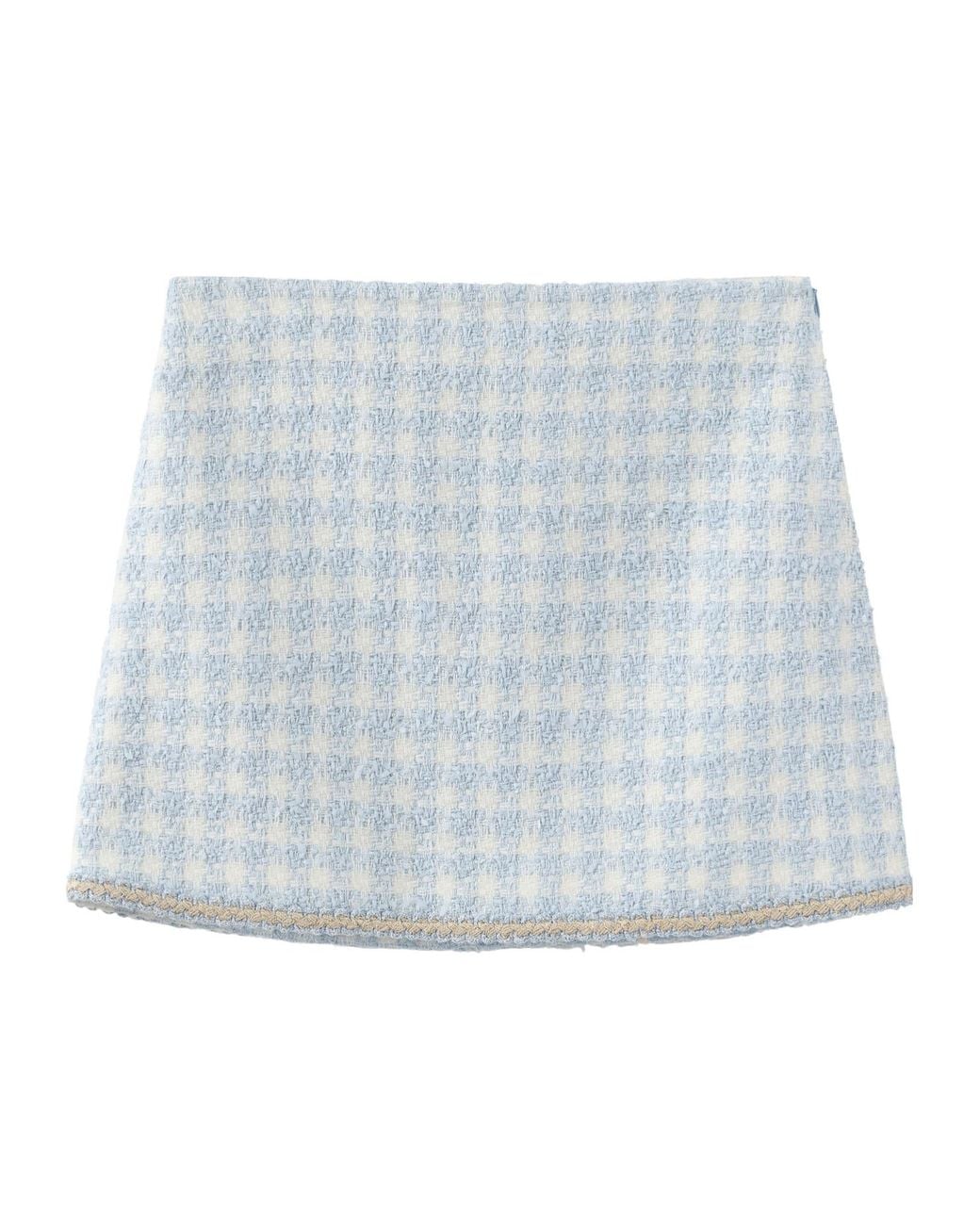 Marissa Chiara Blue Plaid Skirt