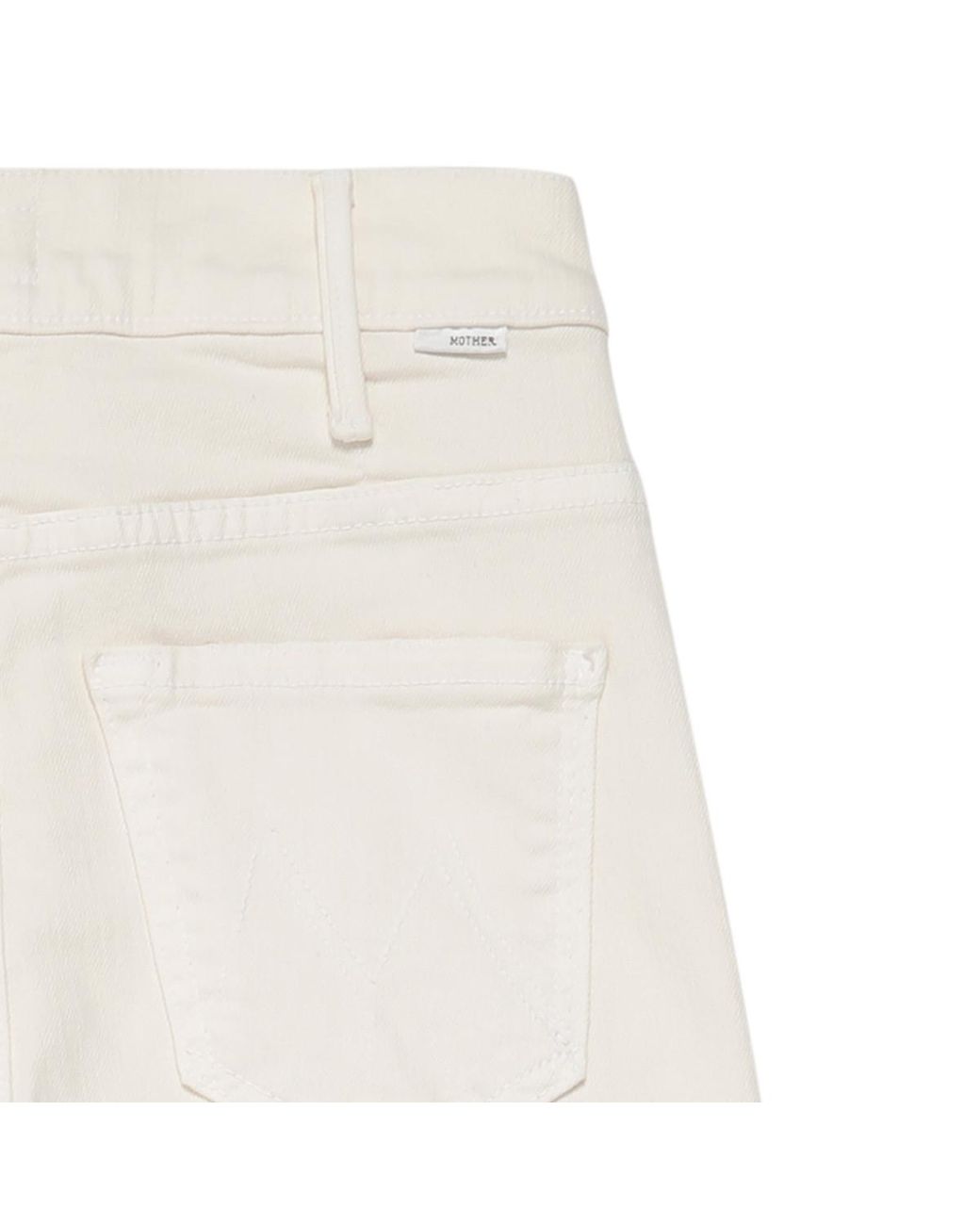 Mother White The Hustler Ankle Fray Bootcut Jeans