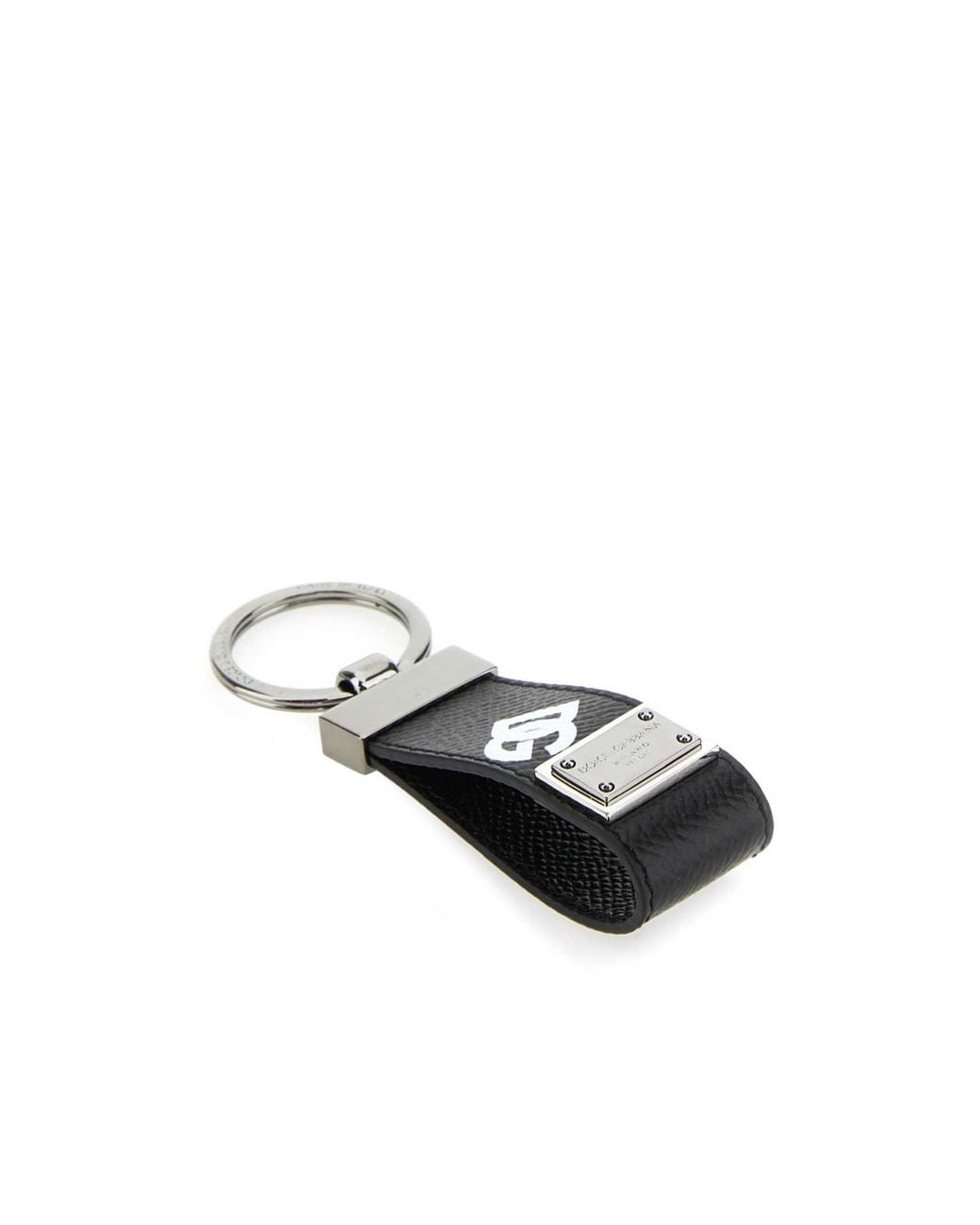 Dolce & Gabbana White All-Over Dg Printed Key Chain for men