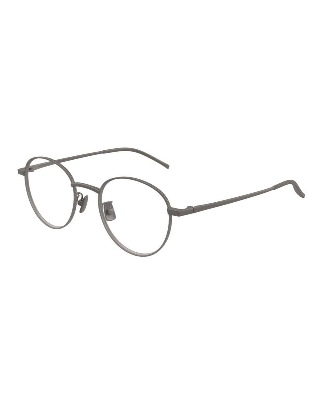 Bottega Veneta White Eyewear Oval Frame Glasses for men