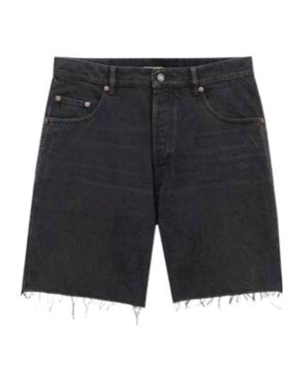 Saint Laurent Blue Distressed Denim Bermuda Shorts