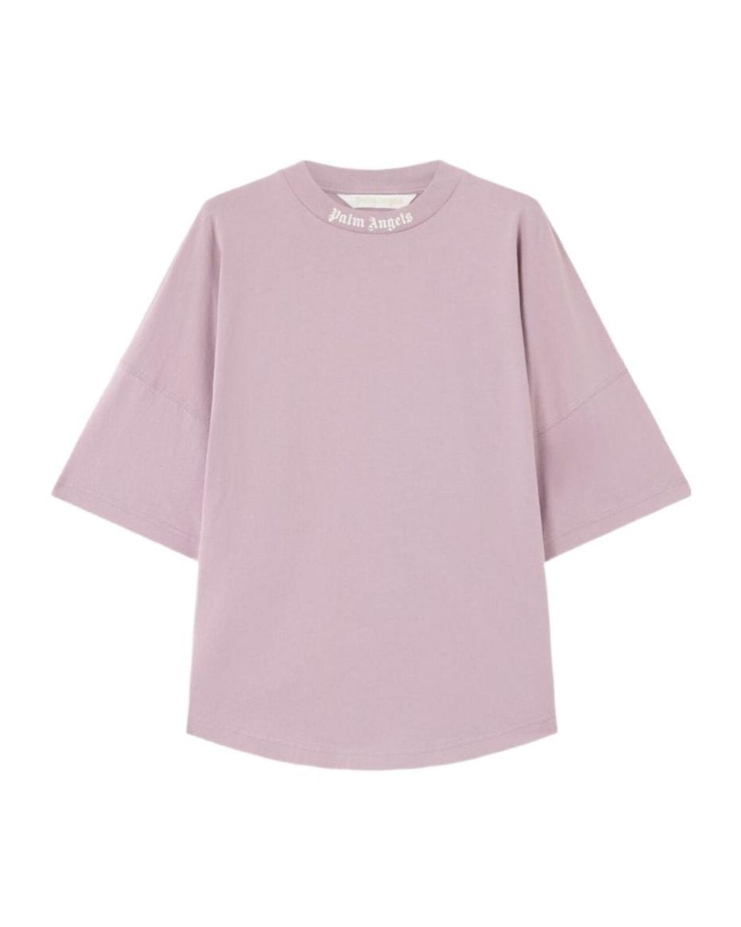 Palm Angels Pink Dripping Curved Logo Oversize T-Shirt