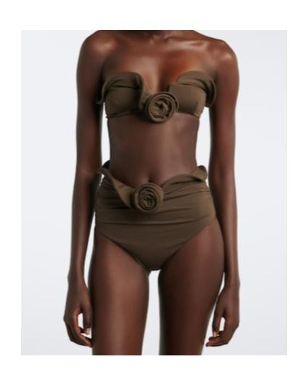 Magda Butrym Brown Floral-Appliqué Bikini Bottoms