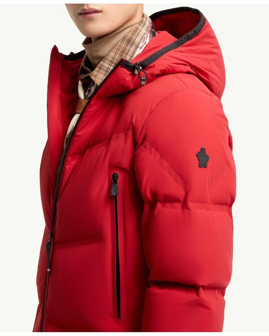 Moncler Red Angren Hooded Insulated Ski Jacket for men