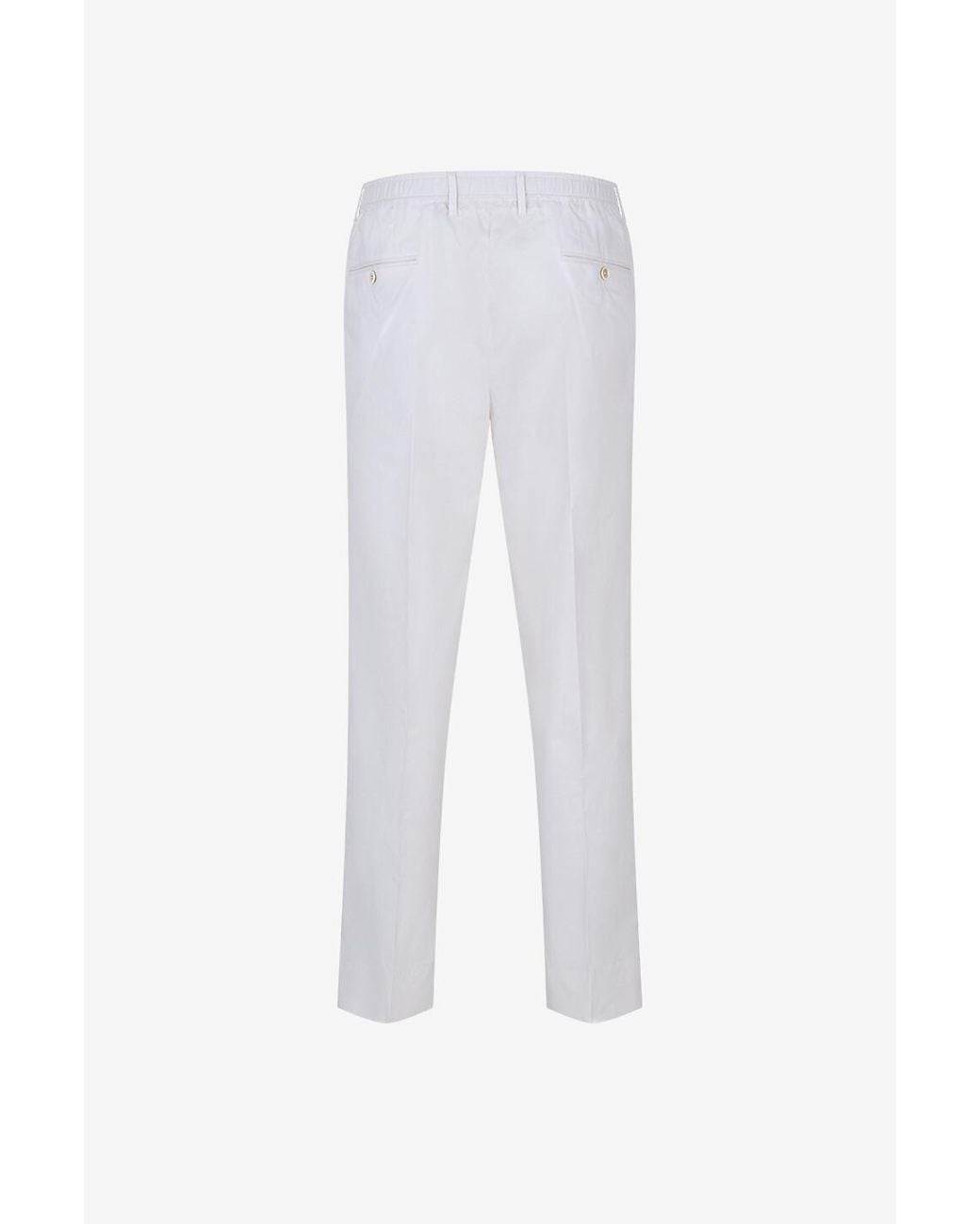 Dolce & Gabbana White Pleat Tailored Trousers for men