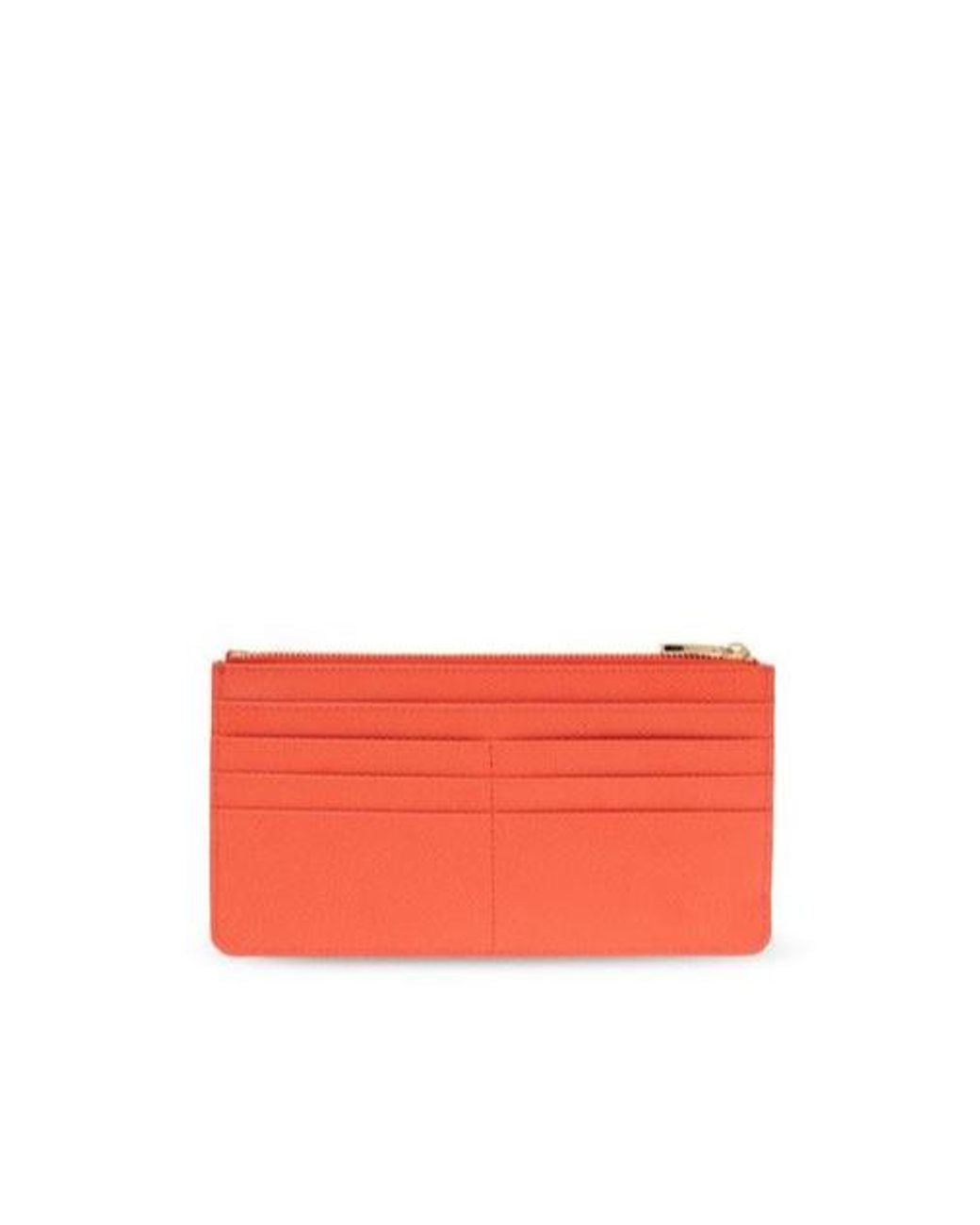 Dolce & Gabbana Red Logo Plaque Zipped Wallet