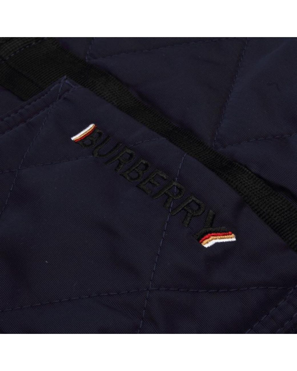 Burberry Blue Corduroy Collar Diamond Quilted Jacket for men