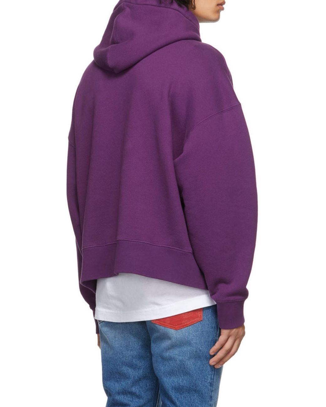 Palm Angels Purple Teddy Bear Logo Hoodie for men