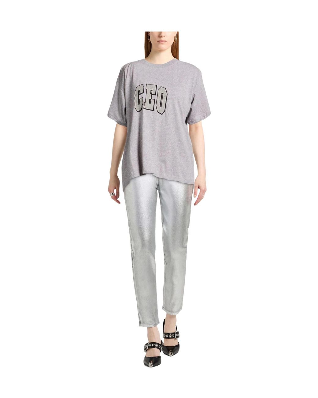 Balenciaga Gray Printed T-Shirts