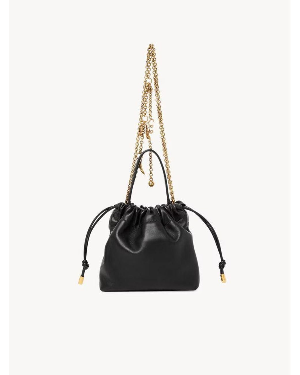 Chloé Black Icons Small Shoulder Bag With Leather Chain