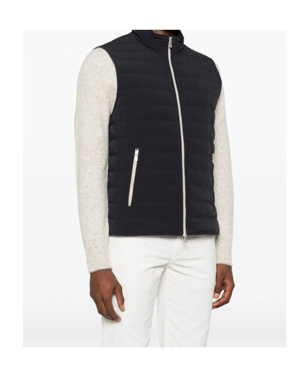 Brunello Cucinelli Blue Quilted Zipped Gilet for men
