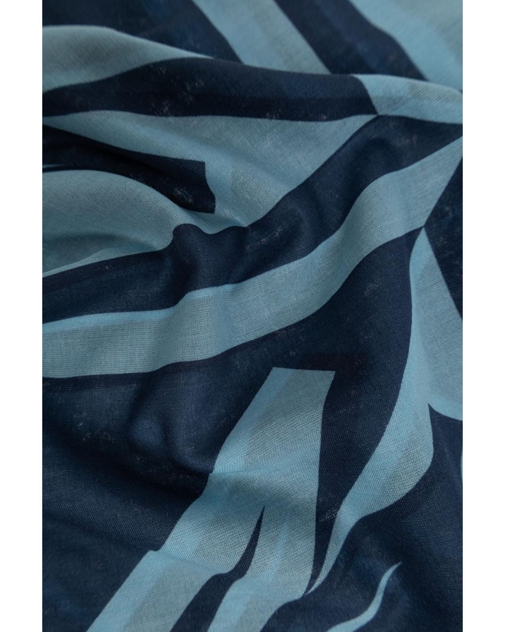 Moschino Blue Logo Printed Raw Edge Scarf for men