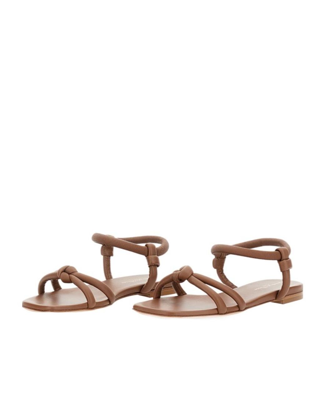Gianvito Rossi Brown Juno Knot Detailed Sandals