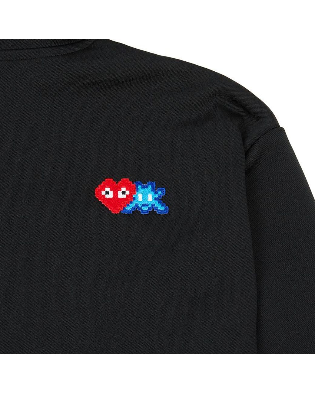 COMME DES GARÇONS PLAY Black X Invader Pixelated-Heart Hoodie for men