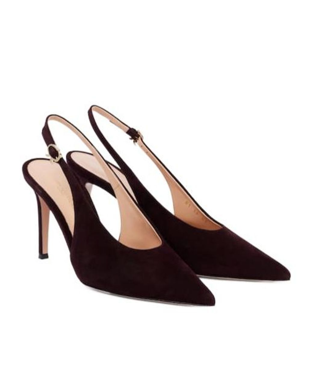 Gianvito Rossi Brown Suede Slingback Pumps