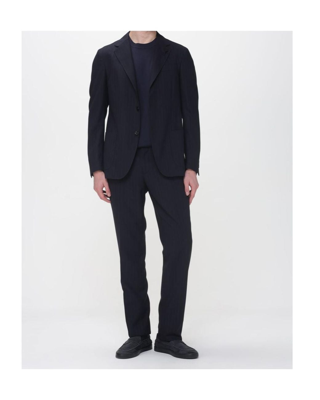 Lardini Blue Striped Single-Breasted Suit Set for men