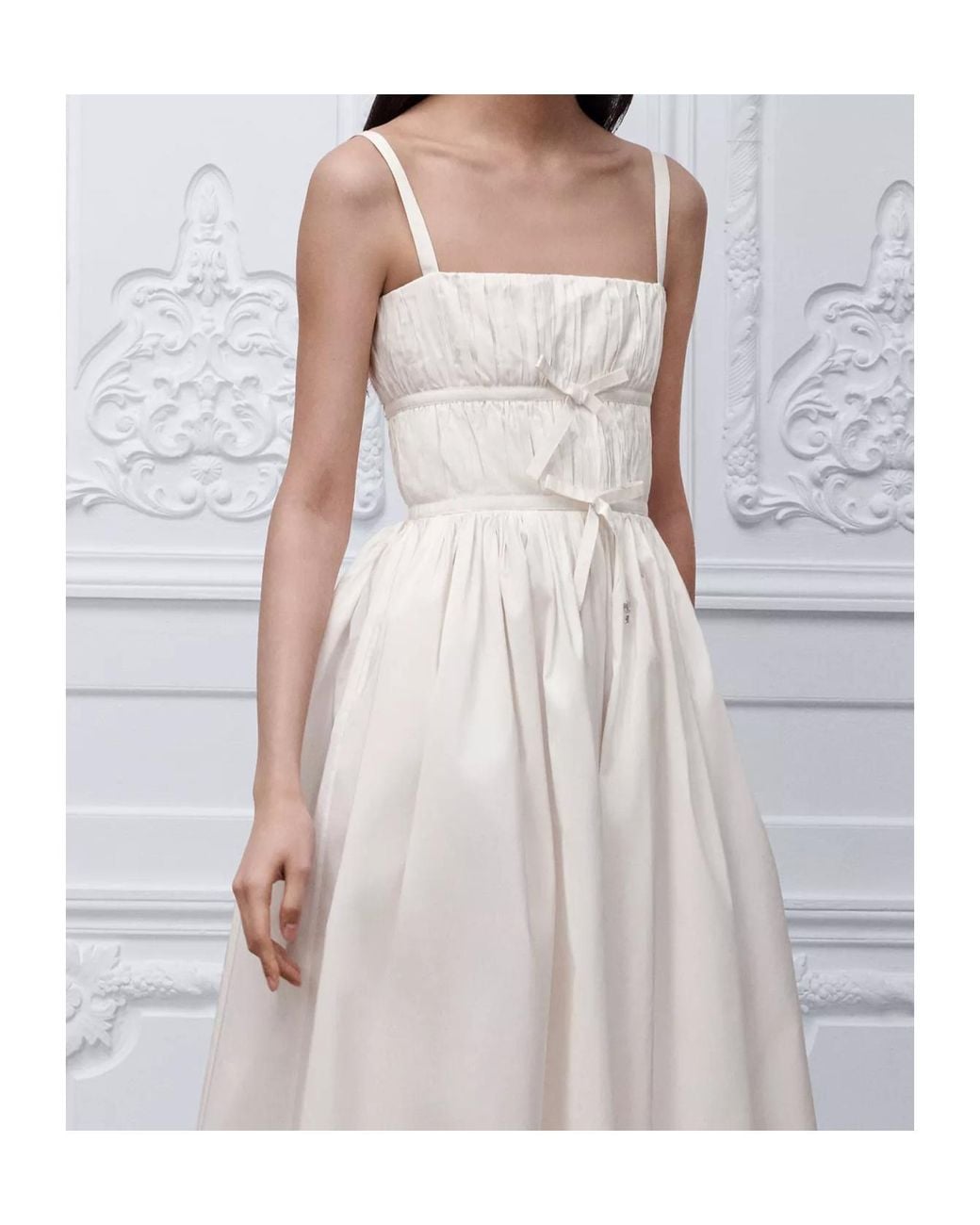 Dior Gray Iviera Mid-Length Flared Dress