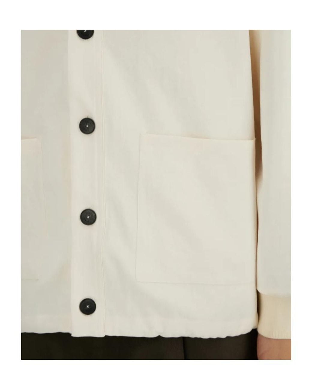 Herno White V-Neck Button Cardigan for men
