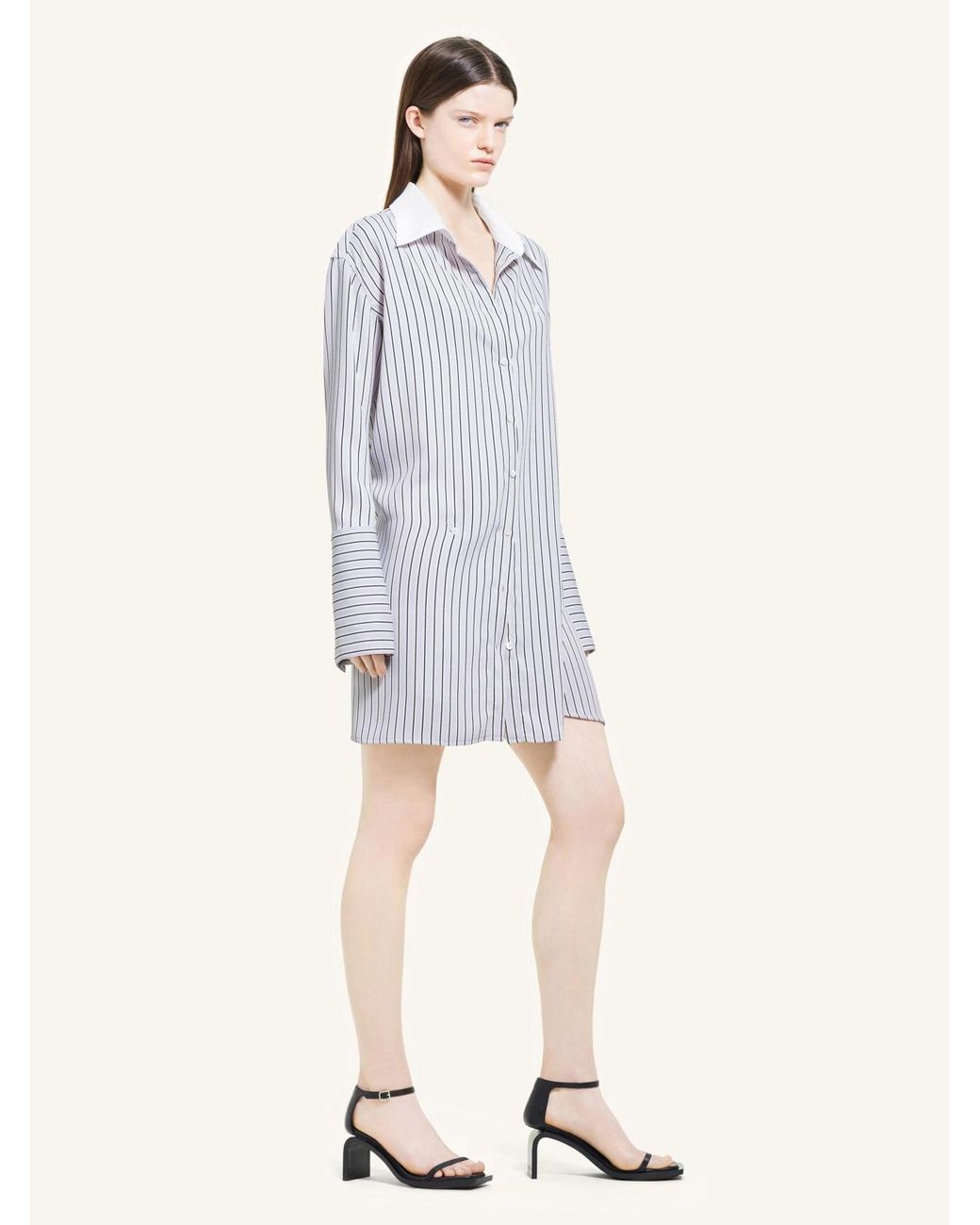 Courreges White Courrèges Twist Striped Shirt Dress