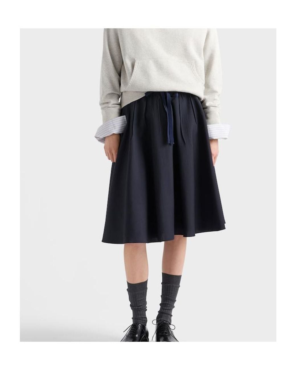 Prada Blue Mohair A-Line Skirt