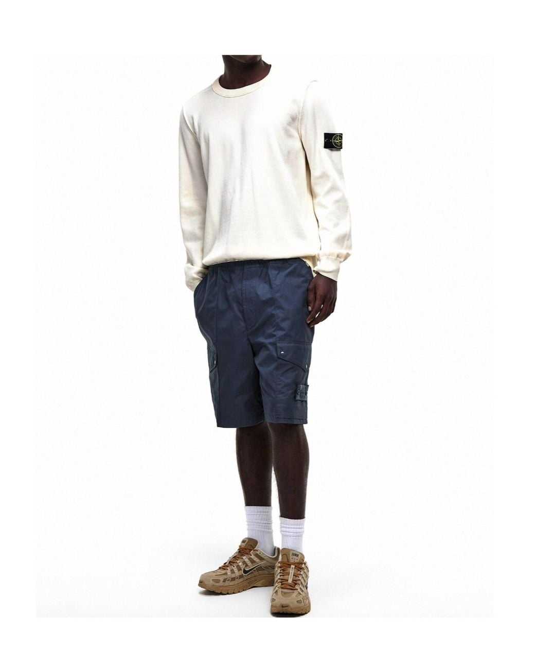 Stone Island White Comfortable Crew Neck Sweater for men