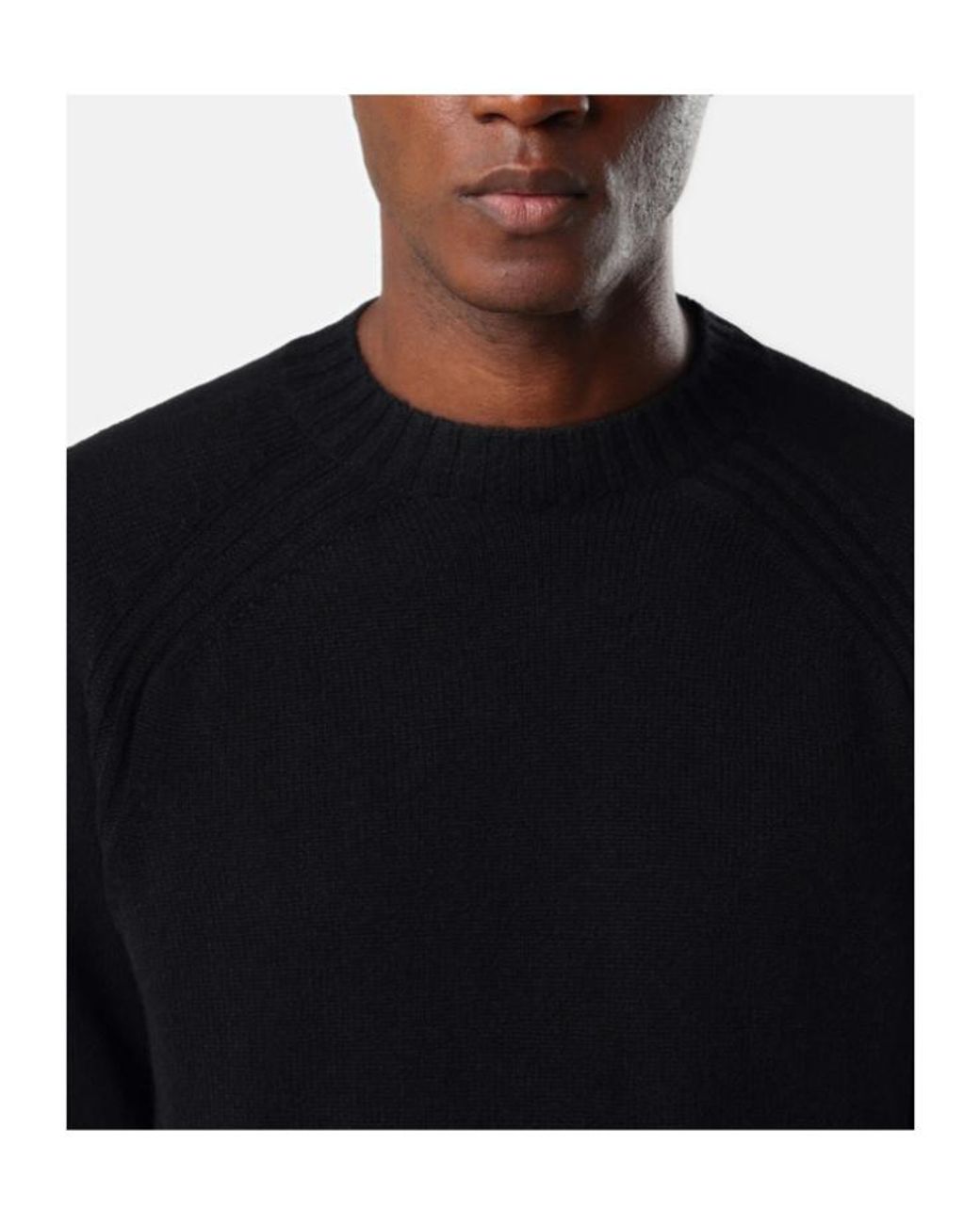 Stone Island Black Regular-Fit Crewneck Jumper With Raglan Sleeves for men