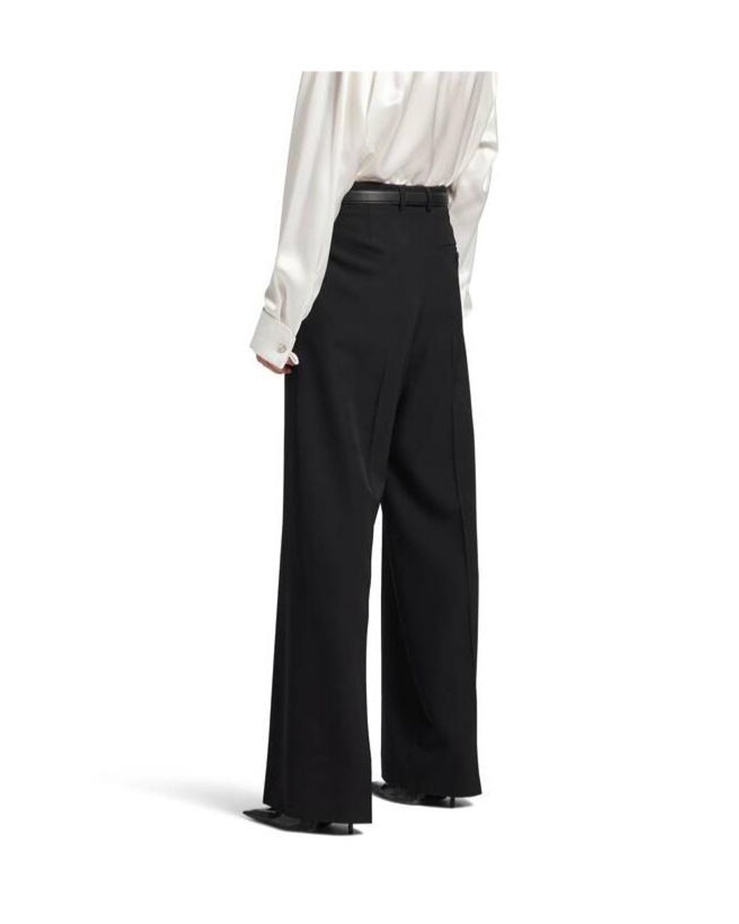 Balenciaga Black Pressed Crease Tailored Trousers