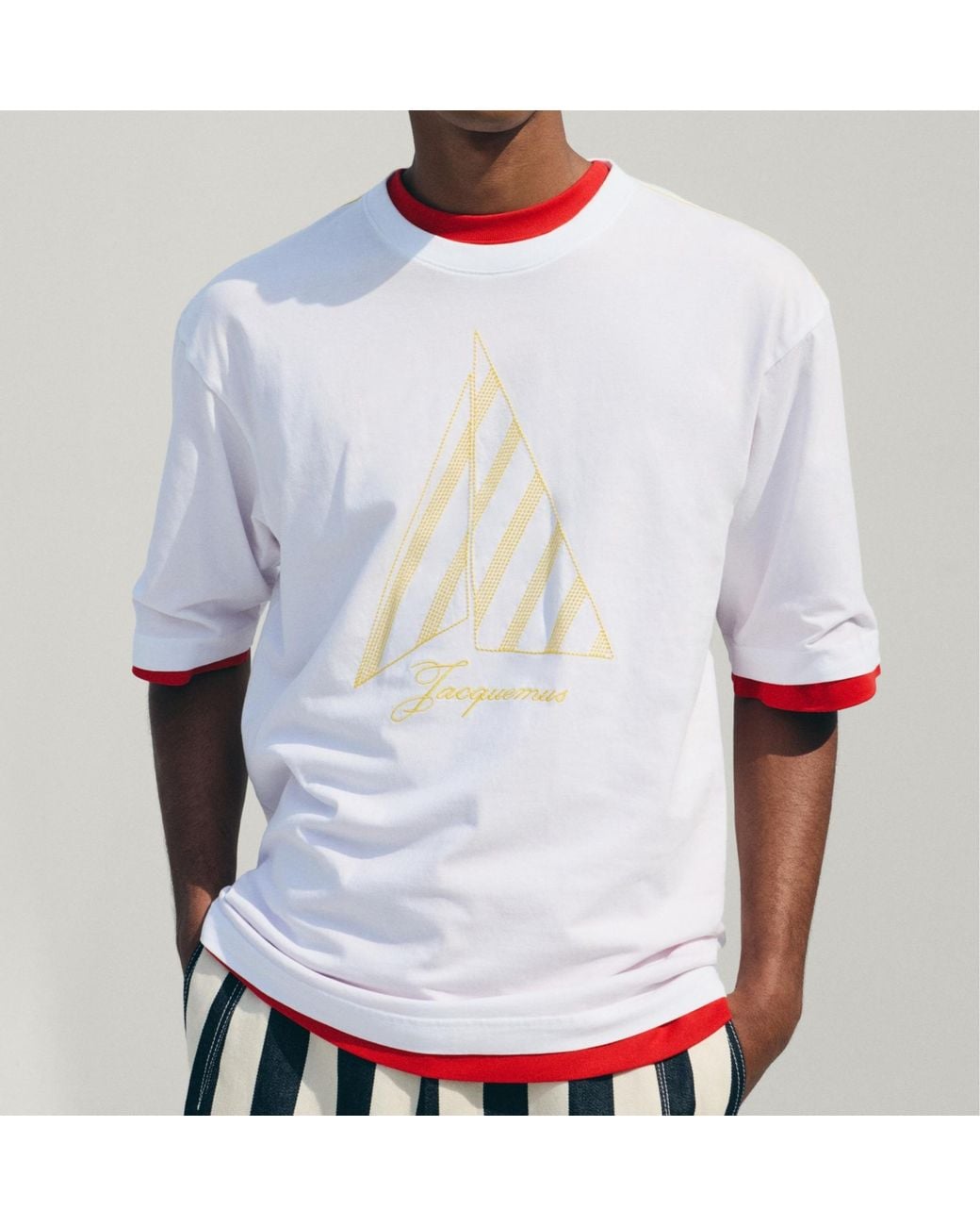 Jacquemus White Embroidered Oversized T-Shirt